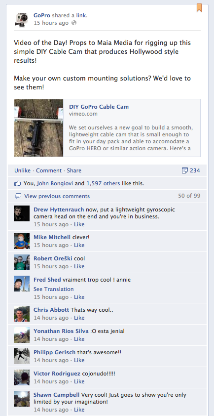 GoPro video of the Day on Facebook